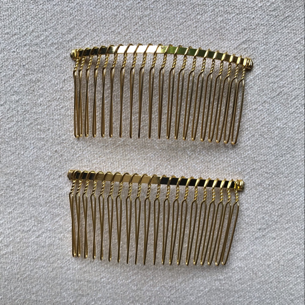 GOLD PLATED HAIR COMBS